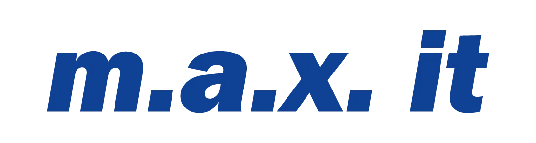 Logo der m.a.x. it GmbH, Experte für IT-Dienstleistungen und Cloud-Lösungen